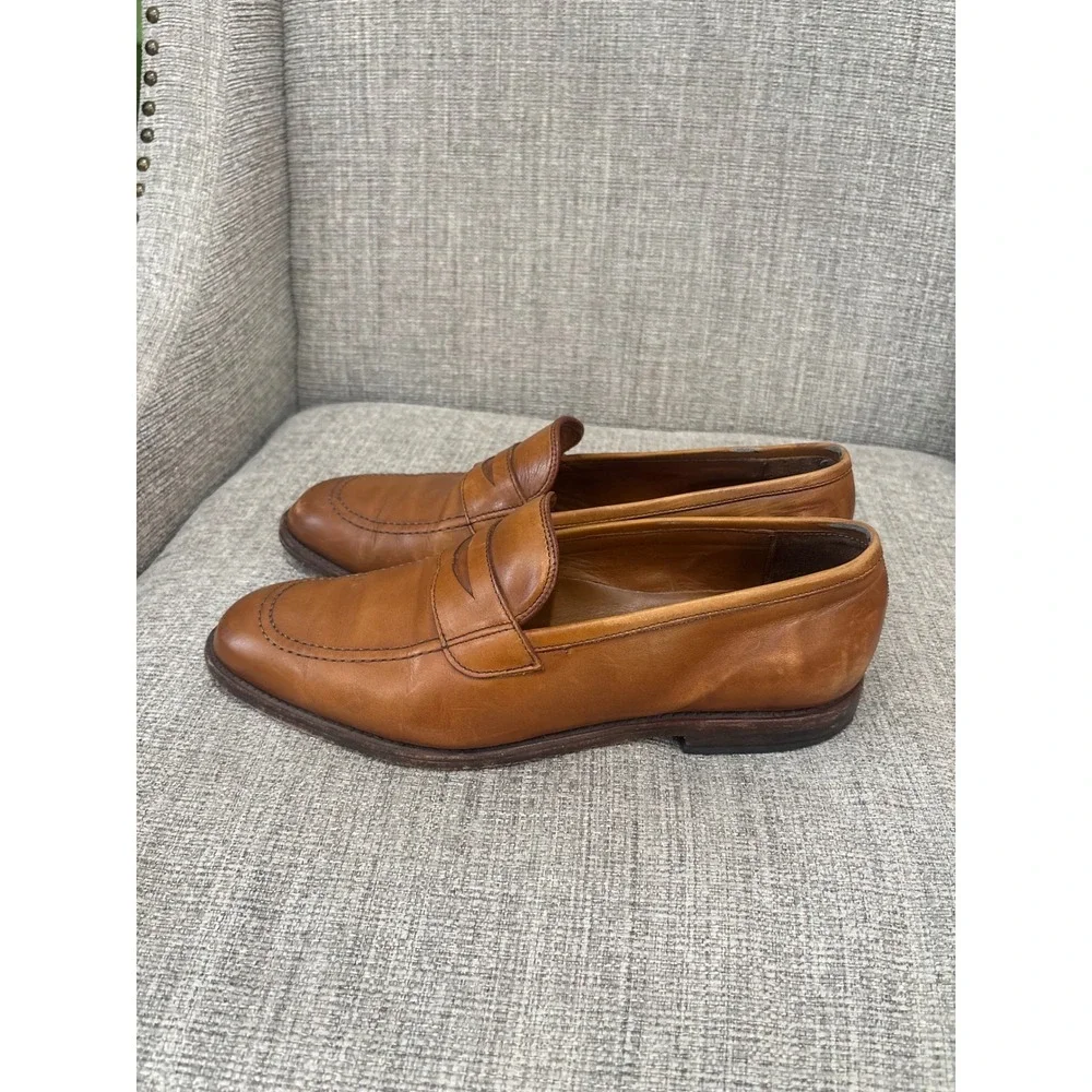 Allen Edmonds Lake Forest Tan Leather Penny Loafers Mens Dress Shoes 10337 8D